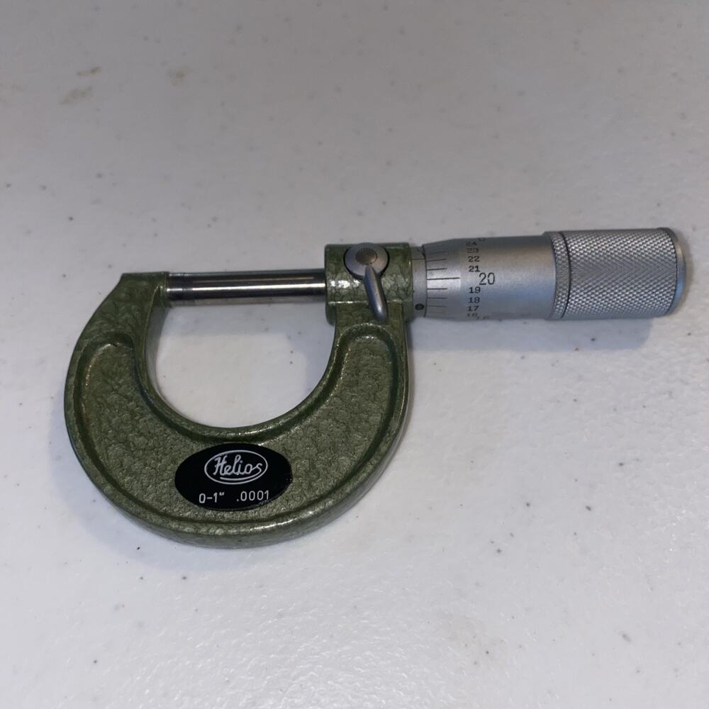 Helios Outside Micrometer, Inch, Friction Thimble, 0-1” .0001 Range